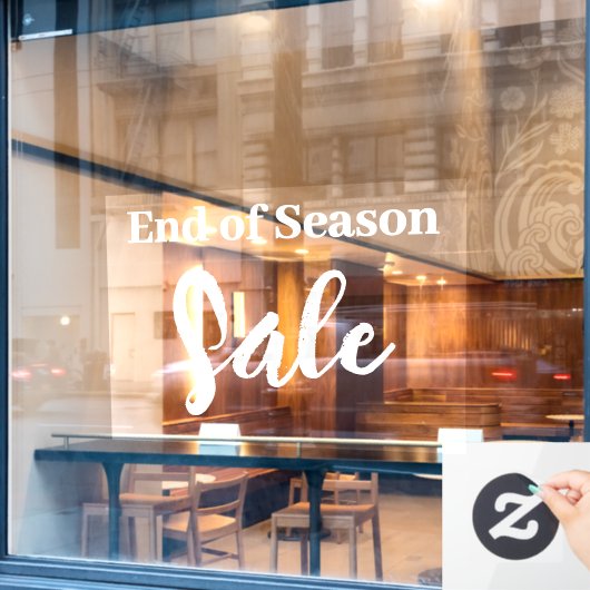 Ende der Saison Verkauf Zeichen, Boutique Verkauf  Fensteraufkleber (Café-Fenster)
