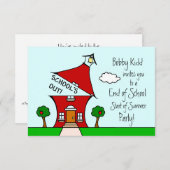 Ende der Schule / Beginn des Sommers Party Einladu Einladung (Vorne/Hinten)