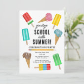 Ende der Schule Goodbye Hello Ice Cream Summer Par Einladung (Stehend Vorderseite)