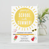 Ende der Schule Goodbye Hello Summer Kids Party Einladung (Stehend Vorderseite)