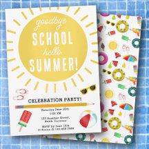 Ende der Schule Goodbye Hello Summer Kids Party