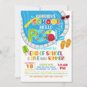 Ende der Schule Pool Party Einladung - Junge (Vorderseite)