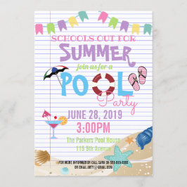 Ende der Schule Pool Sommerklasse Party Fundraiser Einladung