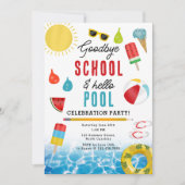 Ende der Schule Spaß Kinder Sommer Pool Party Einladung (Vorderseite)