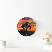 Ende der Silhouette der Trail-Mauer Runde Wanduhr (Zuhause)