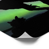 Ende der Silhouette mit Nordlichter Poster (Ecke)
