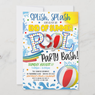 Ende der Sommerpool-Party Einladung