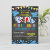 Ende der Sommerpool-Party Einladung (Stehend Vorderseite)