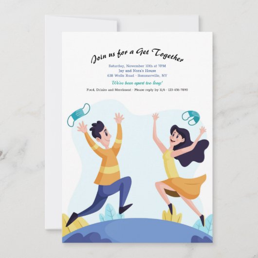 Ende der sozialen Distanz zusammenbrechen Einladung (Vorderseite)