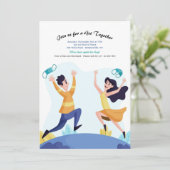 Ende der sozialen Distanz zusammenbrechen Einladung (Stehend Vorderseite)