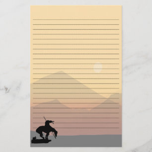 Ende der Trail Silhouette Line Sunset Stationery Briefpapier