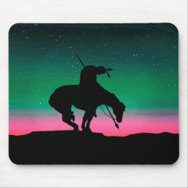 Ende der Trail-Silhouette mit nächtlichem Himmel Mousepad