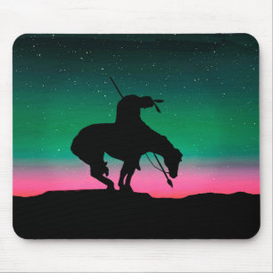 Ende der Trail-Silhouette mit nächtlichem Himmel Mousepad