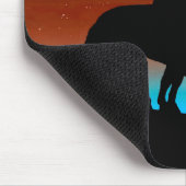 Ende der Trail-Silhouette mit nächtlichem Himmel Mousepad (Ecke)