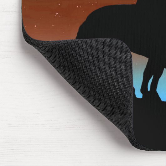 Ende der Trail-Silhouette mit nächtlichem Himmel Mousepad (Ecke)