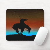 Ende der Trail-Silhouette mit nächtlichem Himmel Mousepad (Mit Mouse)