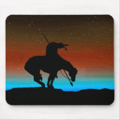 Ende der Trail-Silhouette mit nächtlichem Himmel Mousepad (Vorne)