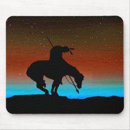 Ende der Trail-Silhouette mit nächtlichem Himmel Mousepad