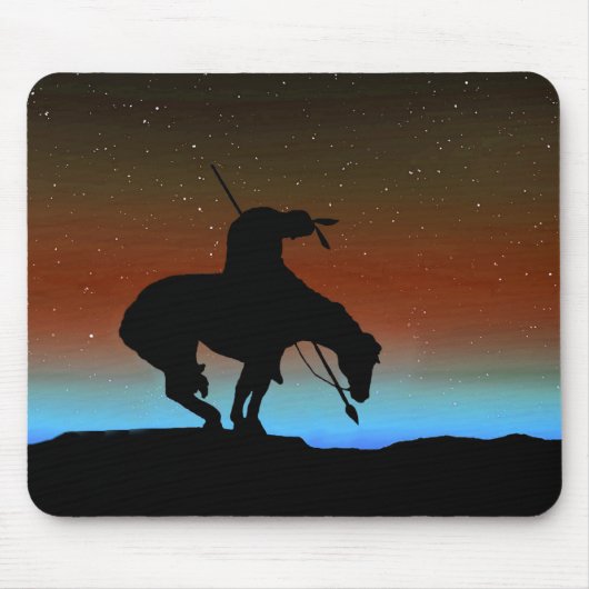 Ende der Trail-Silhouette mit nächtlichem Himmel Mousepad (Vorne)