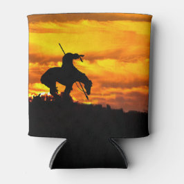 Ende der Trail-Silhouette mit Sonnenuntergang Dosenkühler