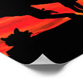 Ende der Trail-Silhouette mit Sonnenuntergang Poster (Ecke)