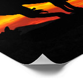 Ende der Trail-Silhouette mit Sonnenuntergang Poster (Ecke)