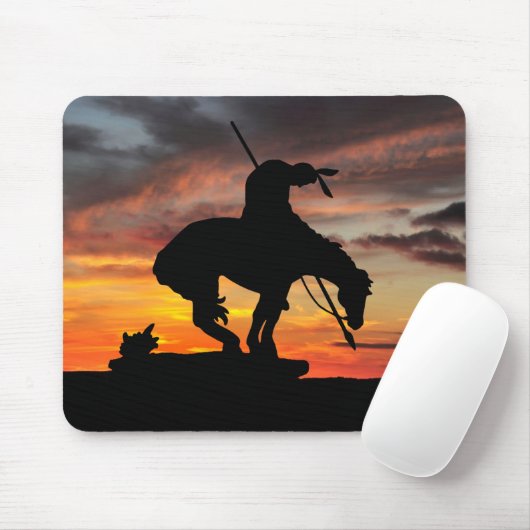 Ende der Trail-Silhouette mit Sunset Mouse Pad Mousepad (Mit Mouse)