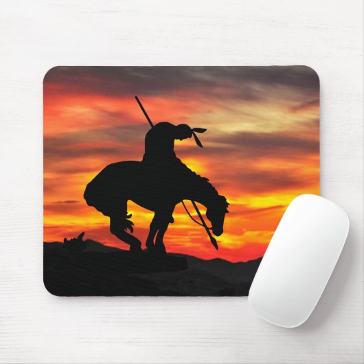Ende der Trail-Silhouette mit Sunset Mouse Pad Mousepad (Mit Mouse)