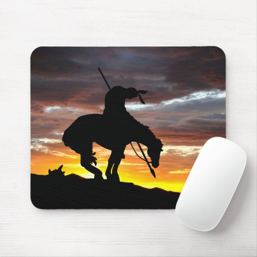 Ende der Trail-Silhouette mit Sunset Mouse Pad Mousepad (Mit Mouse)