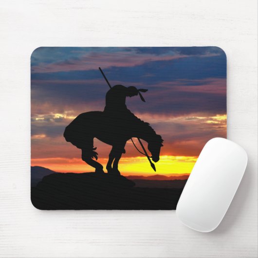 Ende der Trail-Silhouette mit Sunset Mouse Pad Mousepad (Mit Mouse)