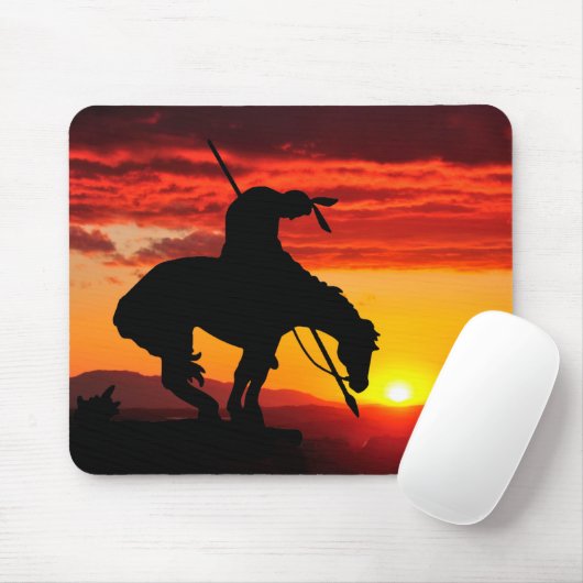 Ende der Trail-Silhouette mit Sunset Mouse Pad Mousepad (Mit Mouse)