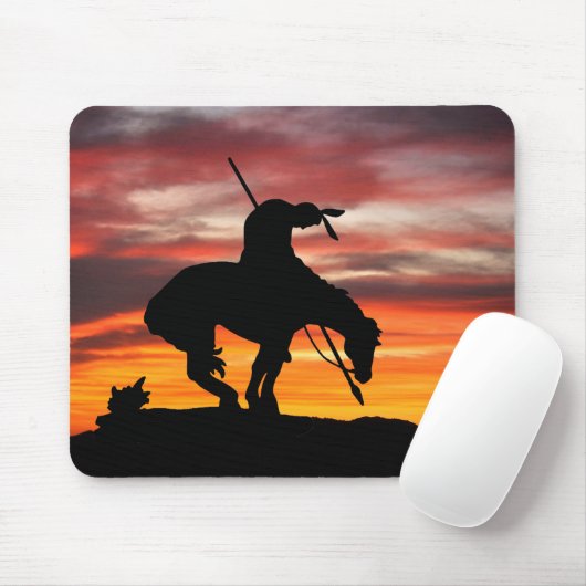 Ende der Trail-Silhouette mit Sunset Mouse Pad Mousepad (Mit Mouse)