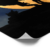 Ende der Trail-Silhouette mit Vollmond Poster (Ecke)