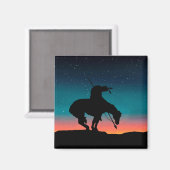 Ende der Trail Silhouette Square Magnet (Vorderseite/Rückseite)