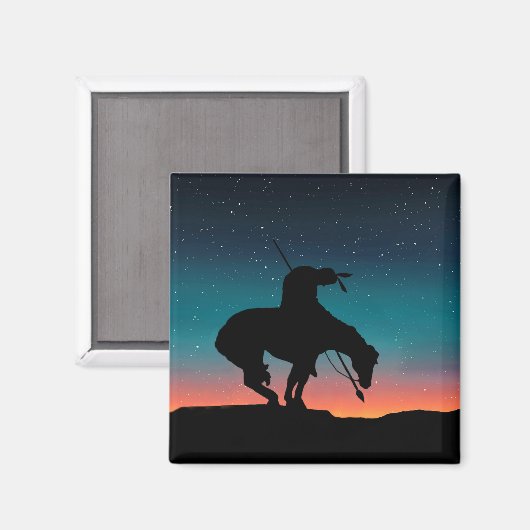 Ende der Trail Silhouette Square Magnet (Vorderseite/Rückseite)