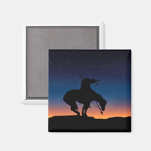 Ende der Trail Silhouette Square Magnet (Vorderseite/Rückseite)