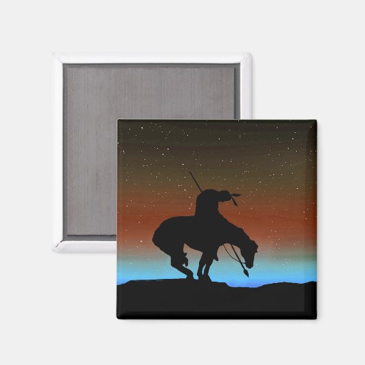 Ende der Trail Silhouette Square Magnet (Vorderseite/Rückseite)