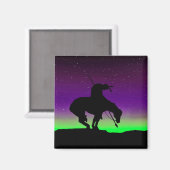 Ende der Trail Silhouette Square Magnet (Vorderseite/Rückseite)
