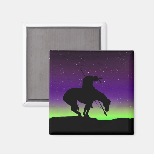 Ende der Trail Silhouette Square Magnet (Vorderseite/Rückseite)