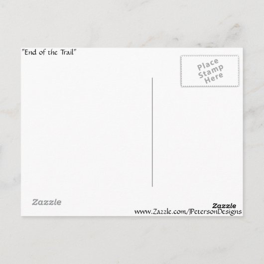 Ende der Trailskulptur Postkarte (Rückseite)