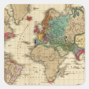 Ende des allgemeinen Friedens 1828 AD Quadratischer Aufkleber