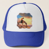 Ende des Hinterhutes Truckerkappe (Vorderseite)