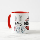 Ende des Jahres Lehrer Wertschätzung Apfel Doodle Tasse (Vorderseite Links)