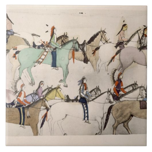 Ende des Kampfes (Tinte auf Papier) Fliese (Vorderseite)