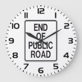 Ende des öffentlichen Straßenzeichens Große Wanduhr (Vorderseite)