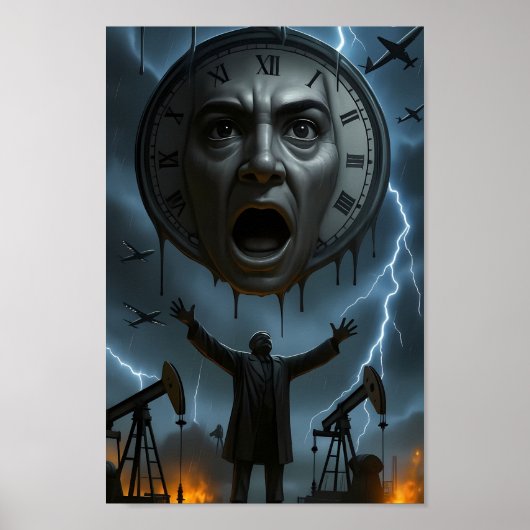 Ende des Öl-Surrealen-Sturmwarnungsplakats Poster (Vorne)