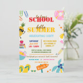Ende des Party der Schule, Hallo Sommer Boho Einladung (Stehend Vorderseite)