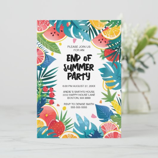 Ende des Party Einladung (Stehend Vorderseite)