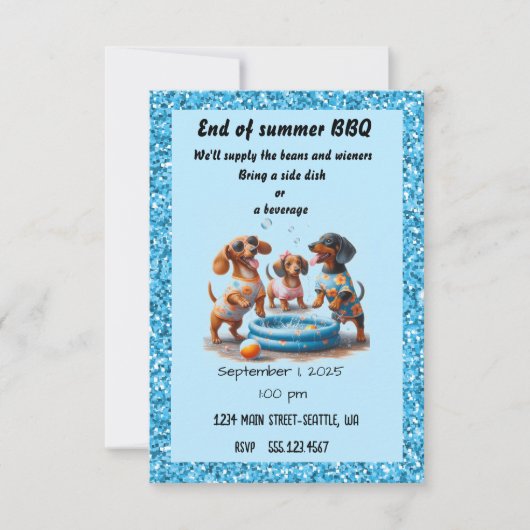 Ende des Party Einladung (Vorderseite)