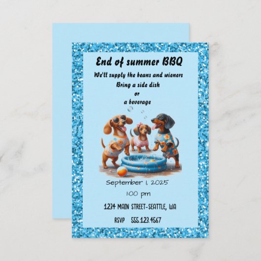 Ende des Party Einladung (Vorne/Hinten)